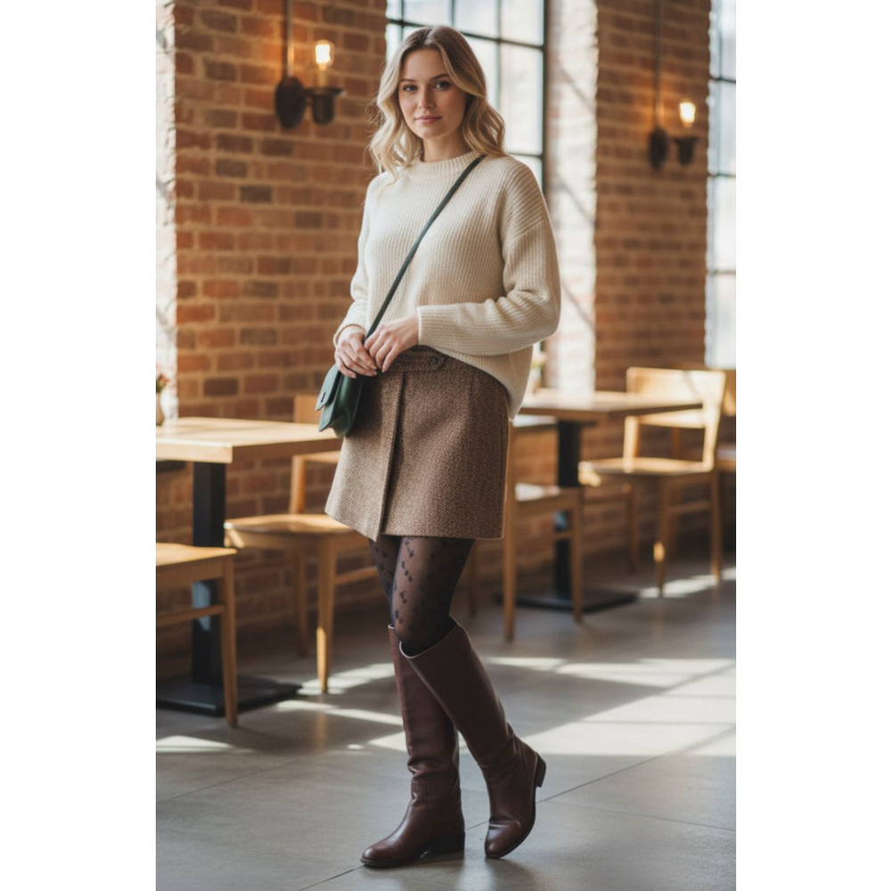 Anthro X See U Soon Brown Tweed Skort | Size 4 | NWT